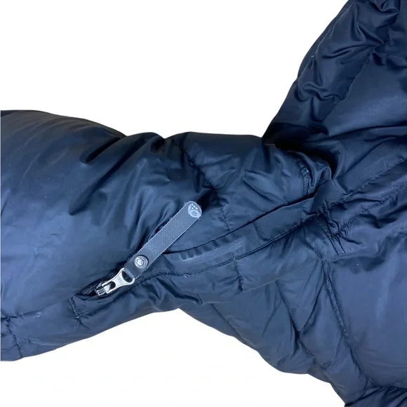 Mountain Hardware Womens Goose Down Puffer Jacket Medium Black Fleece Collar - Picture 4 of 5